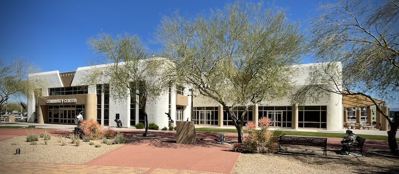 The front entrance area of the Community Center