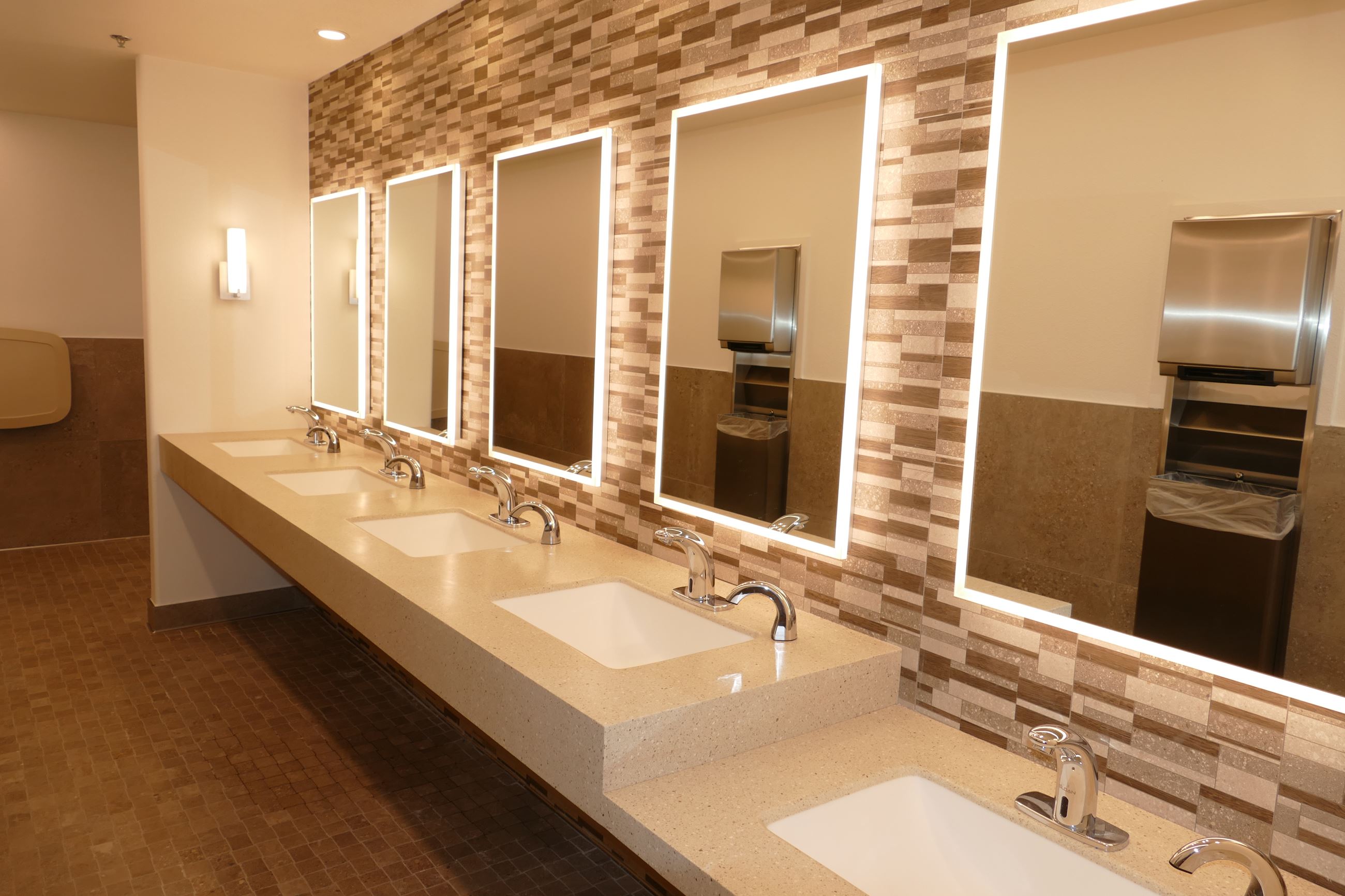 bathroom at community center grand opening