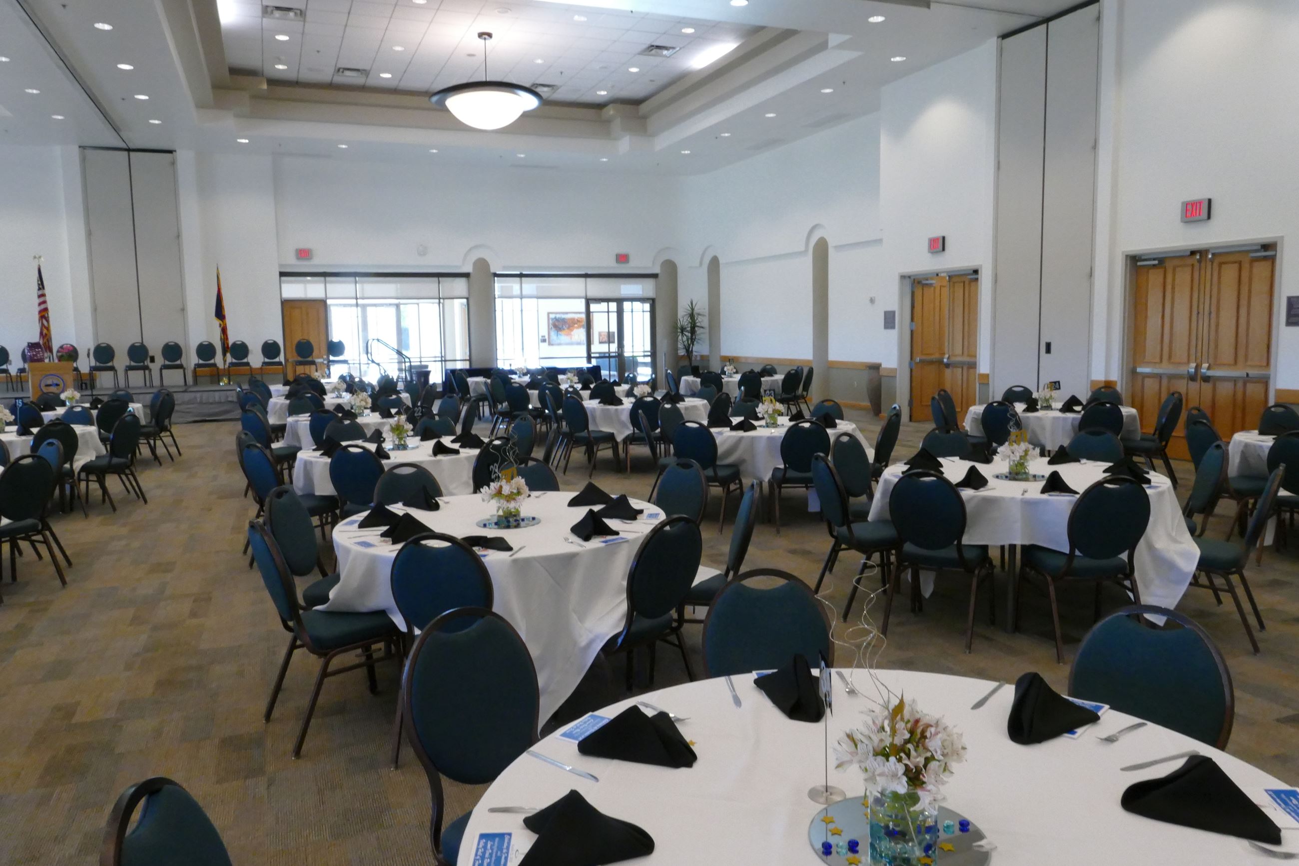 table set up of conference room dining set up at conference center-11