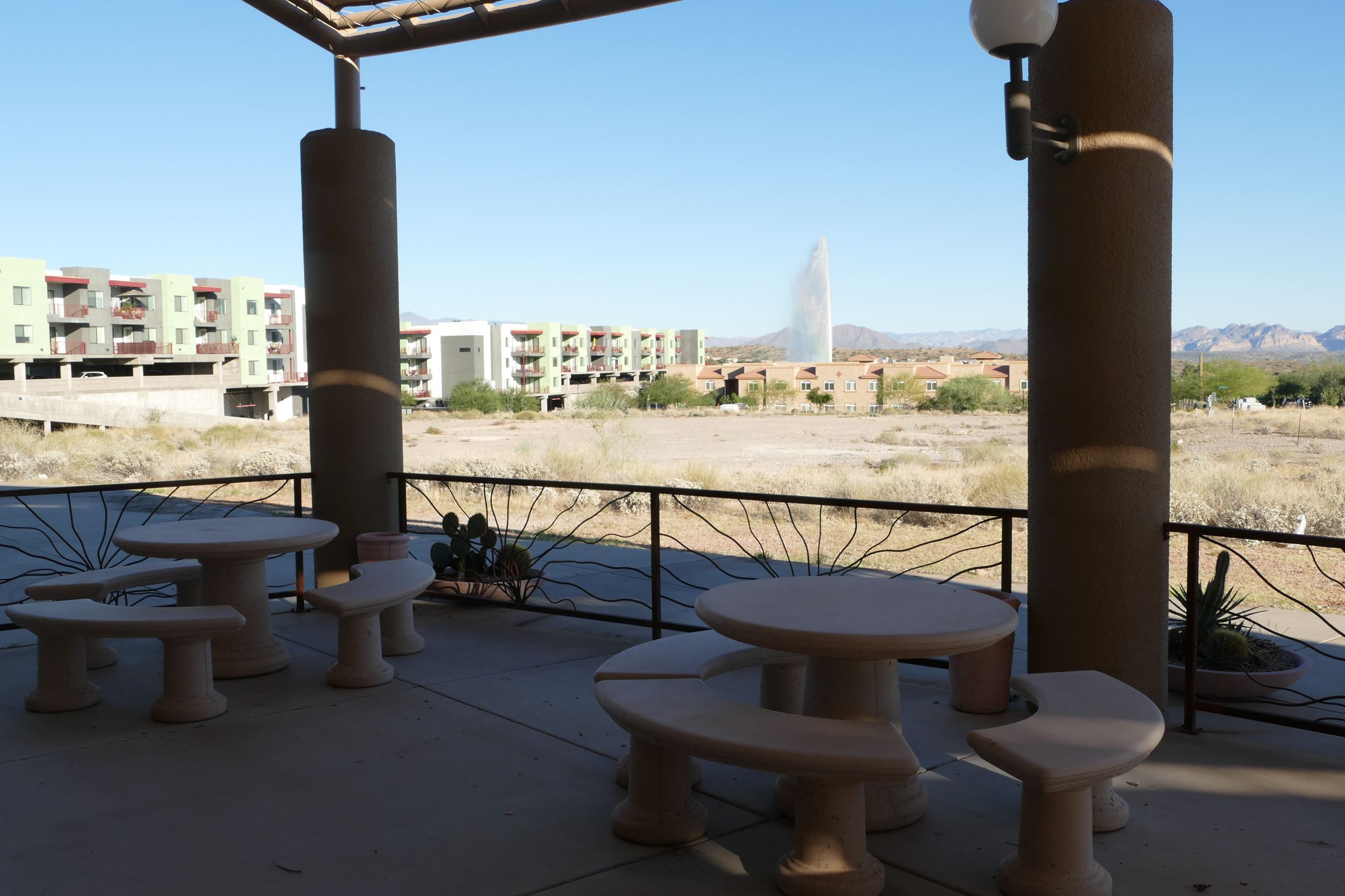 outdoor patio area at conference center