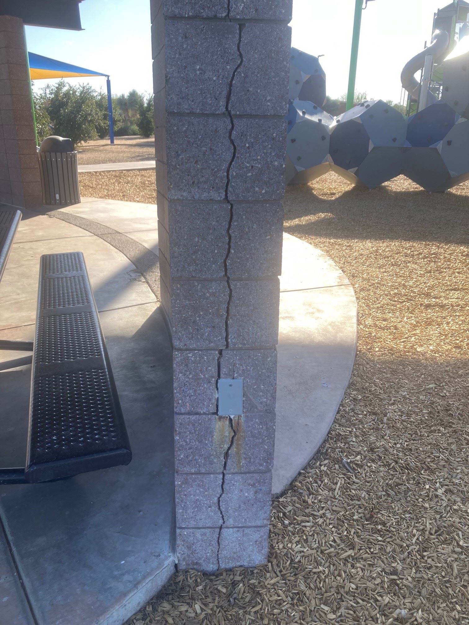 Cracking in a ramada