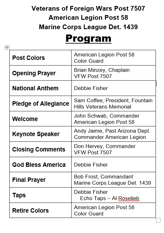 Program Veterans Day